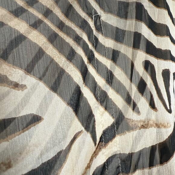 Lauren Ralph Lauren Cream & Brown 2 piece Set tank & Sheer Overlay Size Large - Picture 6 of 7